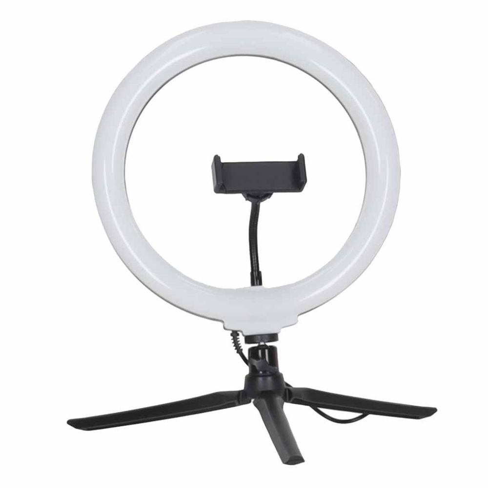Žiedinė LED RGB lempa su reguliuojama baltos šviesos temperatūra (2600–6000 K) ir pulteliu
