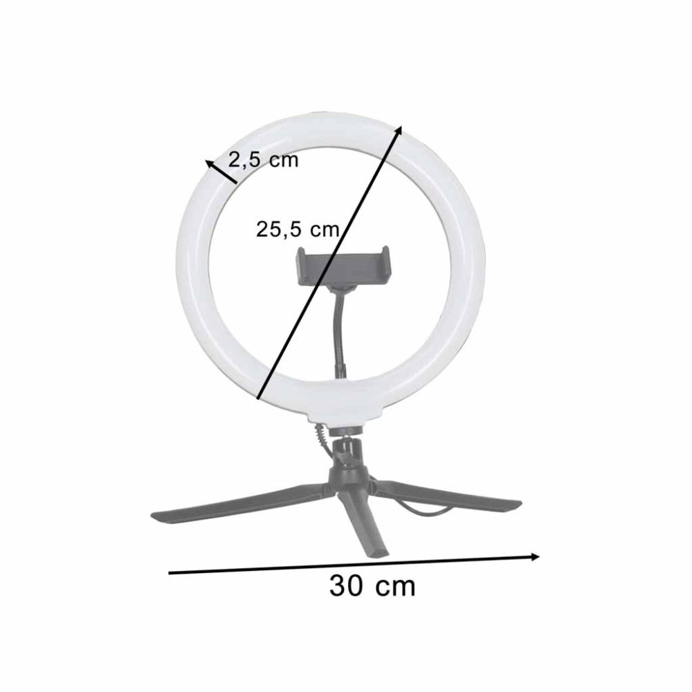 Žiedinė LED RGB lempa su reguliuojama baltos šviesos temperatūra (2600–6000 K) ir pulteliu