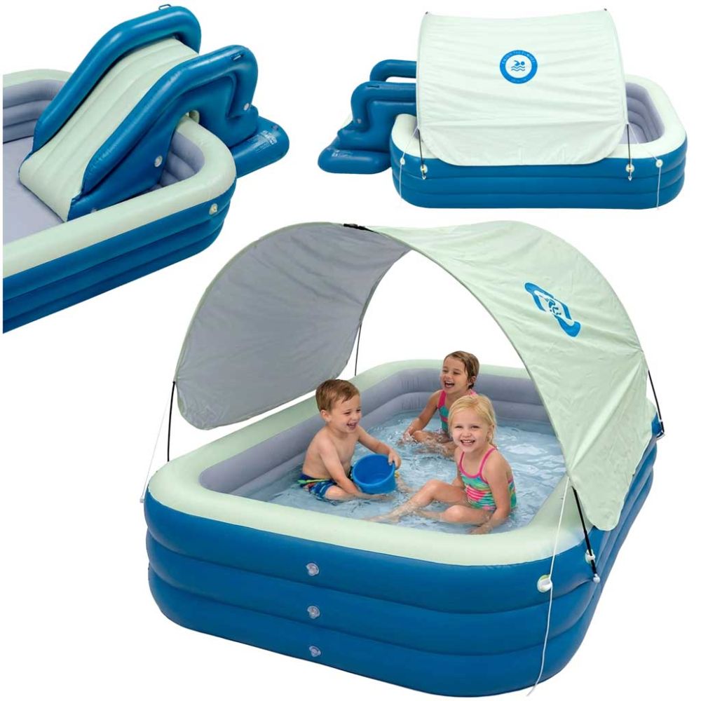 Pripučiamas baseinas su čiuožykla ir stogeliu, 260 cm