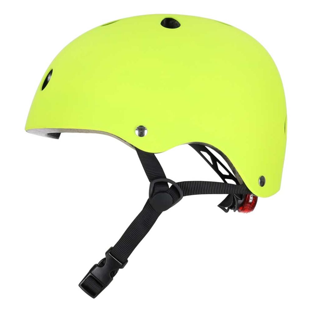Trike Fix vaikiškas dviratininko šalmas reguliuojamas LED S 48-54cm ryškiai žalias