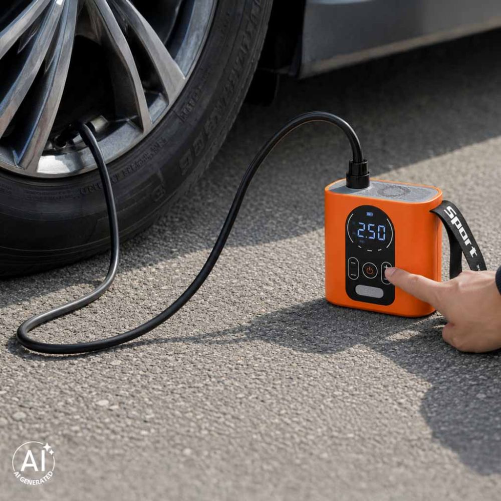 Elektrinė pompa 1,5 bar (22 PSI) su 6 keičiamais antgaliais