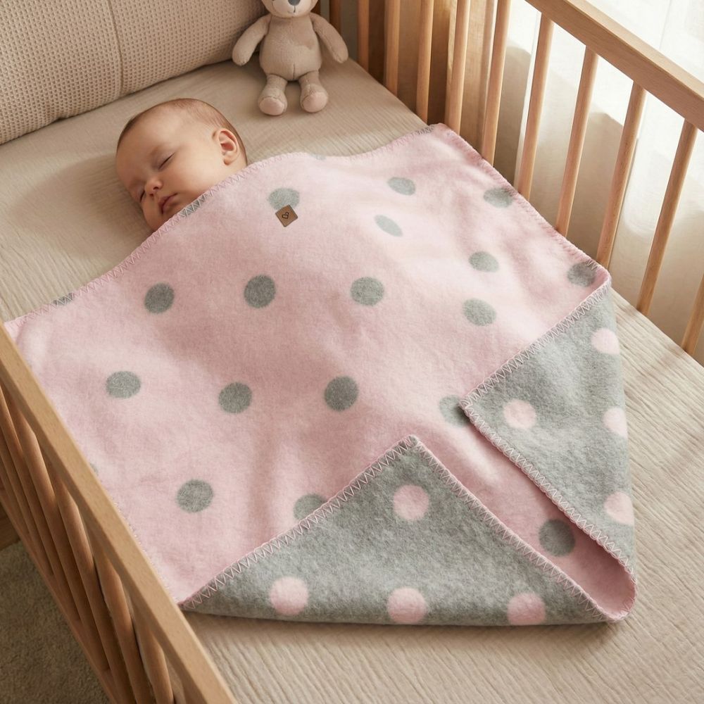 Cotton blanket Bari 100x150cm baby pink