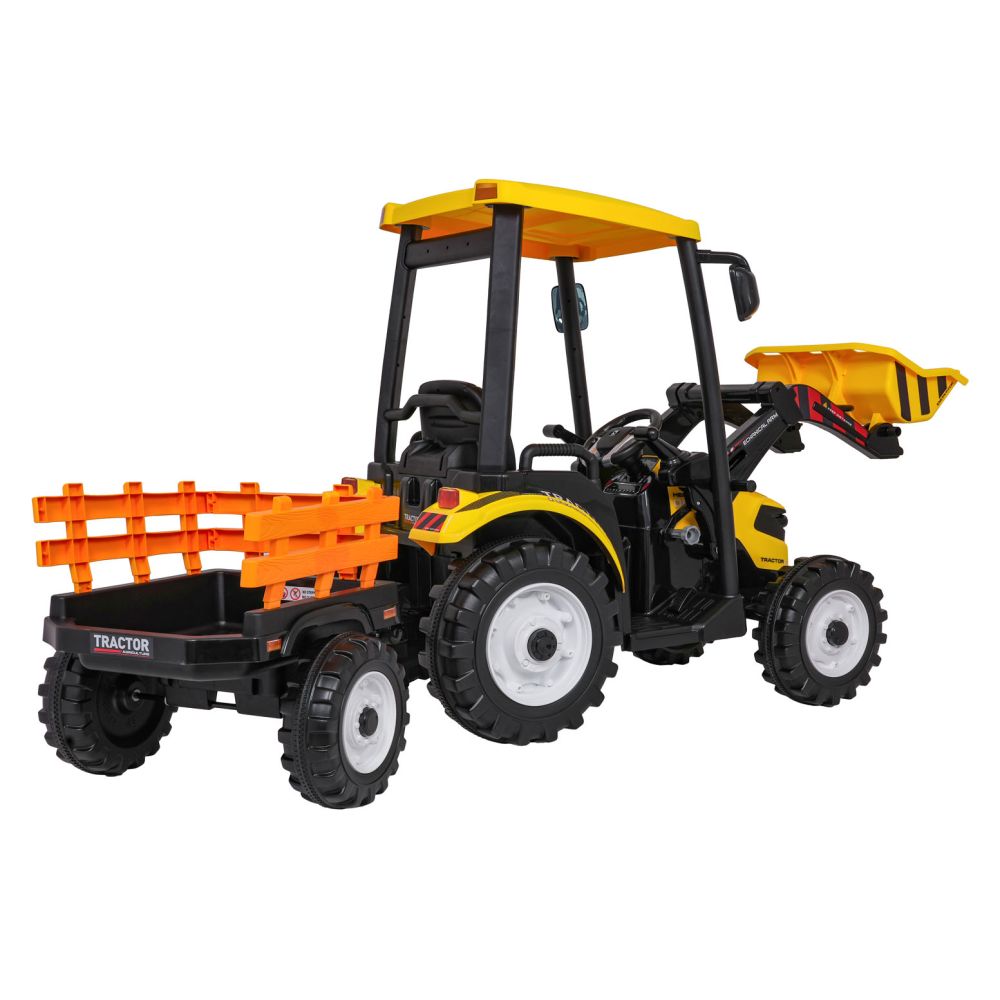 Pojazd MEGA Traktor D68 Z Przyczepką Żółty