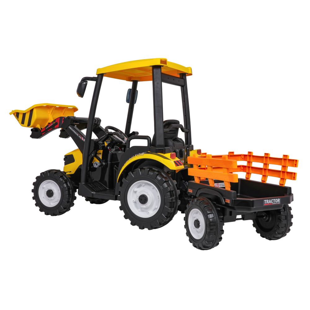 Pojazd MEGA Traktor D68 Z Przyczepką Żółty