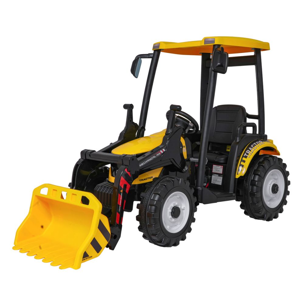Pojazd MEGA Traktor D68 Z Przyczepką Żółty