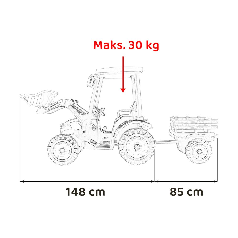 Pojazd MEGA Traktor D68 Z Przyczepką Niebieski