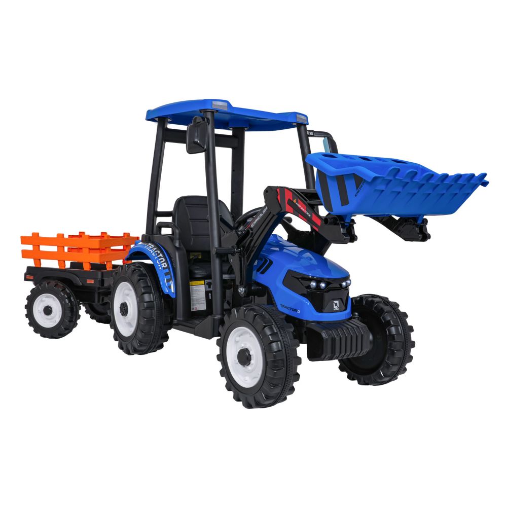 Pojazd MEGA Traktor D68 Z Przyczepką Niebieski
