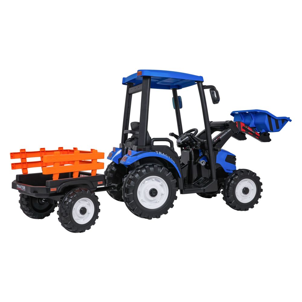 Pojazd MEGA Traktor D68 Z Przyczepką Niebieski