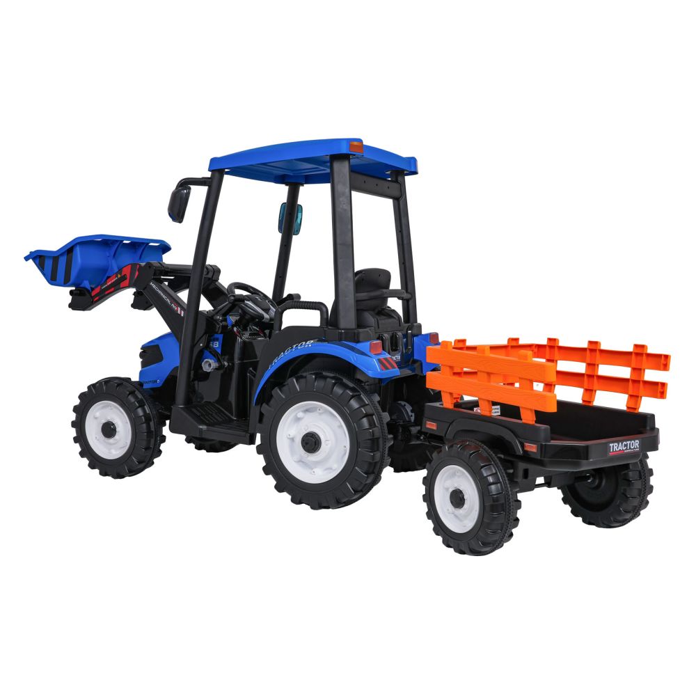 Pojazd MEGA Traktor D68 Z Przyczepką Niebieski