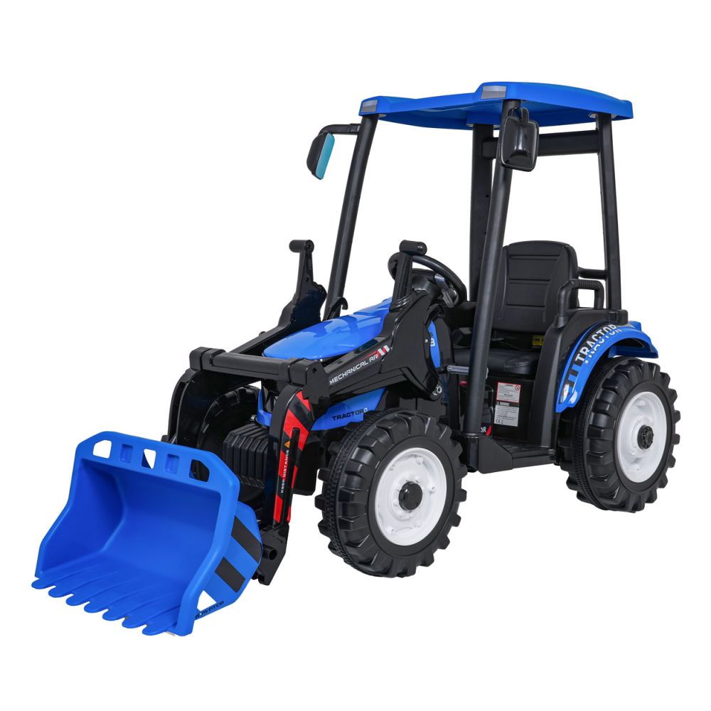 Pojazd MEGA Traktor D68 Z Przyczepką Niebieski