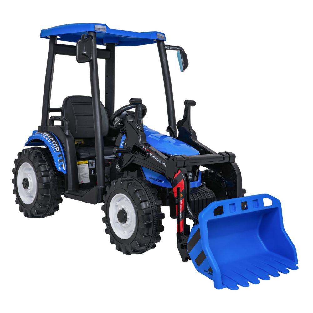 Pojazd MEGA Traktor D68 Z Przyczepką Niebieski