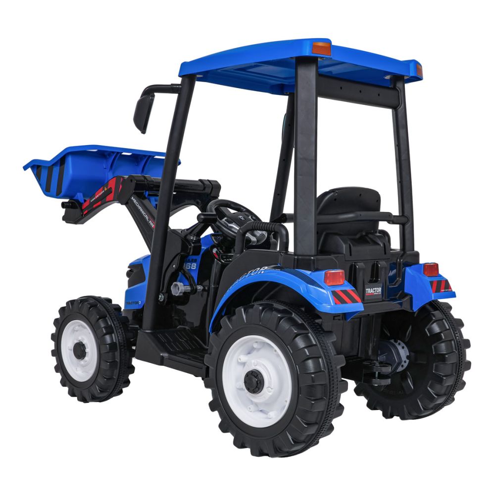 Pojazd MEGA Traktor D68 Z Przyczepką Niebieski