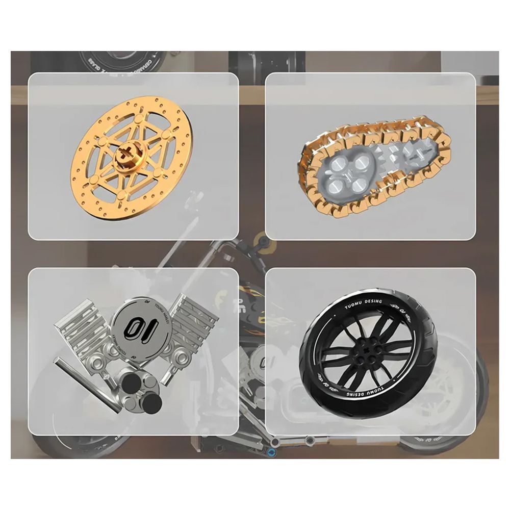 Zestaw Klocków Motocykl Czarny 455el.