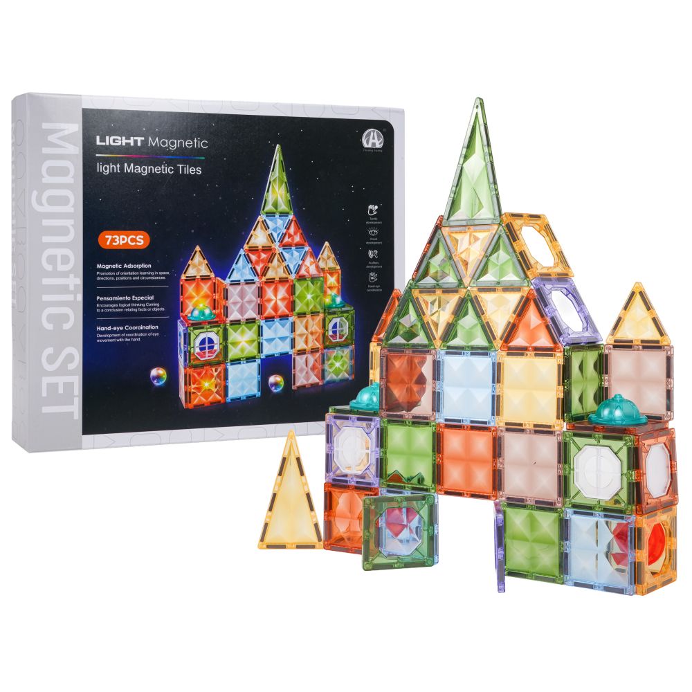 Zestaw Klocków Magnetycznych 3D z Podświetleniem 75el.