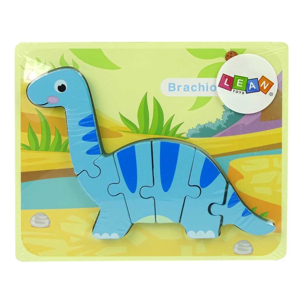 Medinė dėlionė dinozauras Brachiozauras Mėlynas-Žaislai, Dėlionės, Mediniai, Dėlionės patiems mažiausiems-e-vaikas