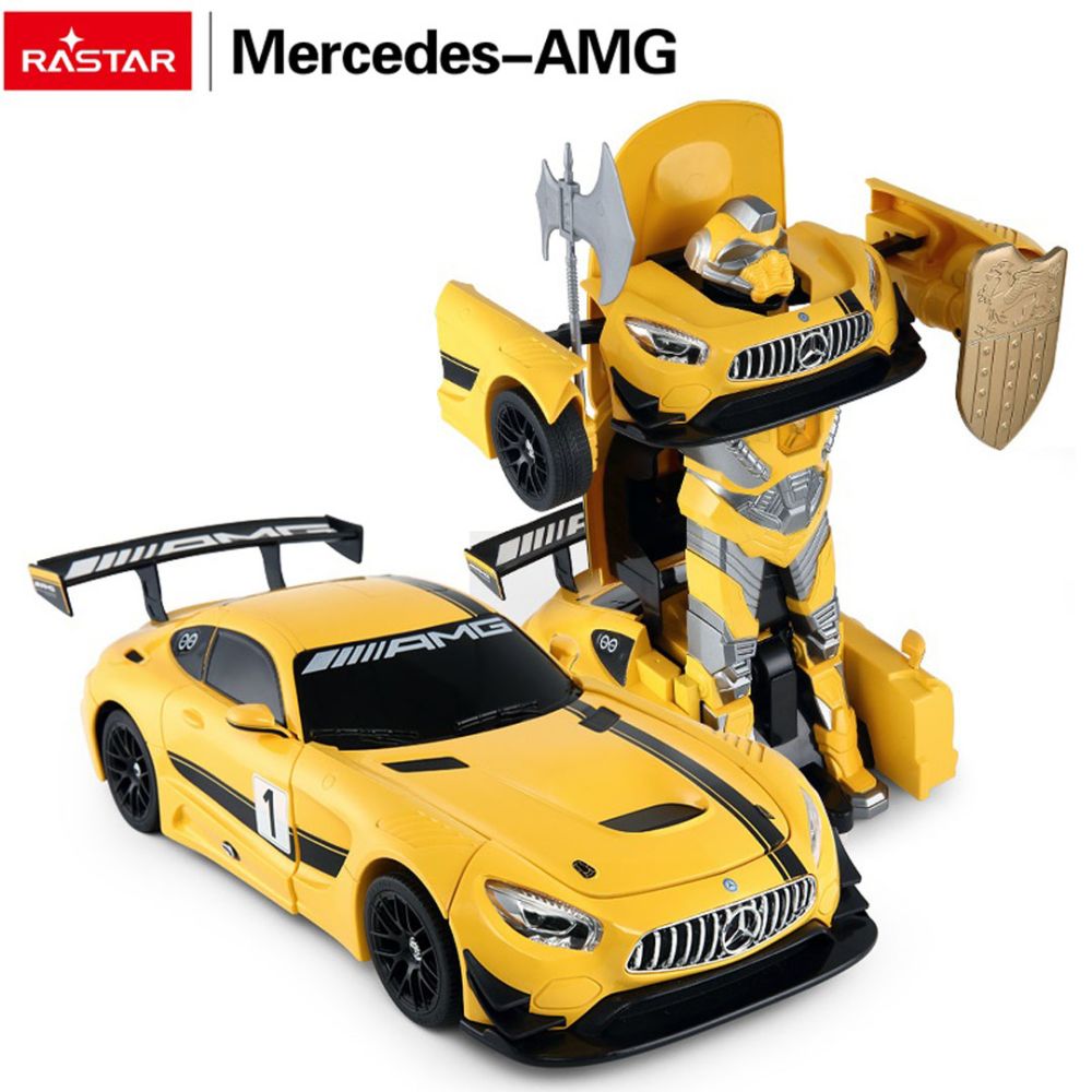 Autko/Robot 2w1 R/C 1:14 Mercedes-AMG GT3 Żółty RASTAR