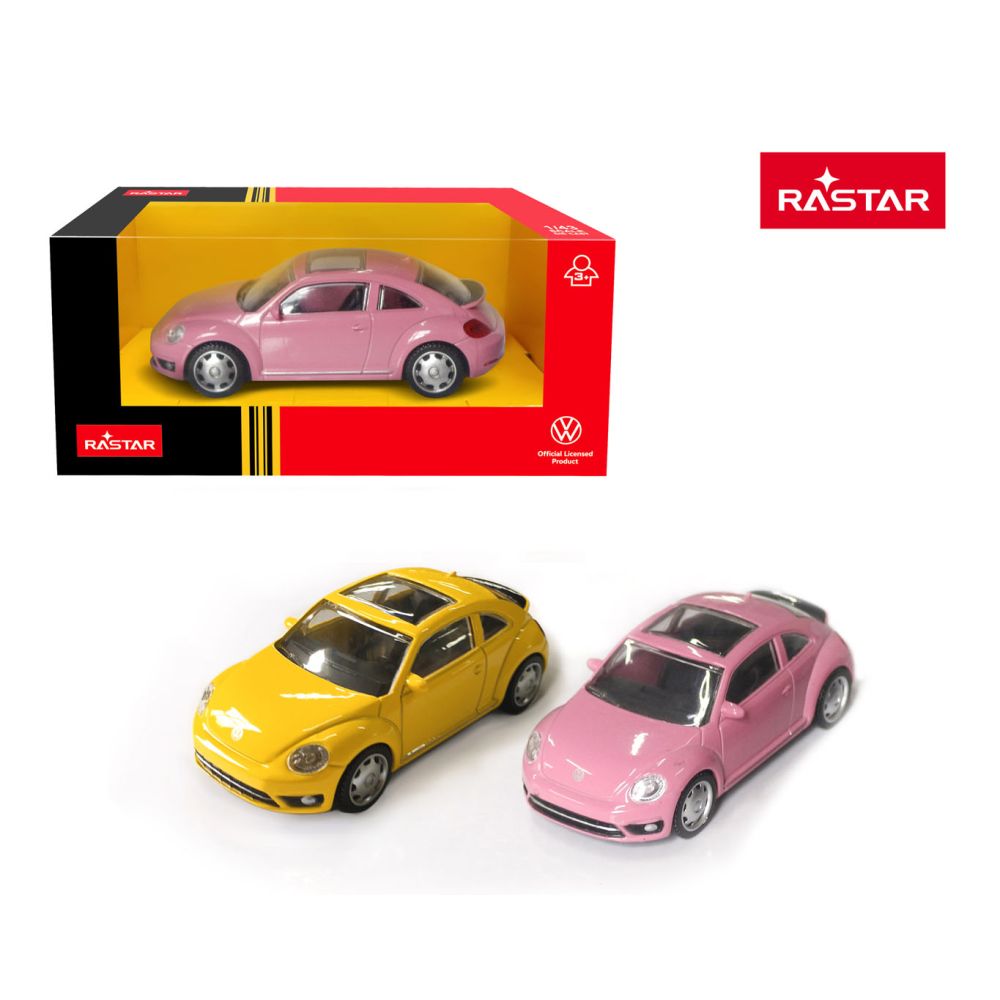 Autko Metalowe 1:43 Volkswagen Beetle Żółty RASTAR