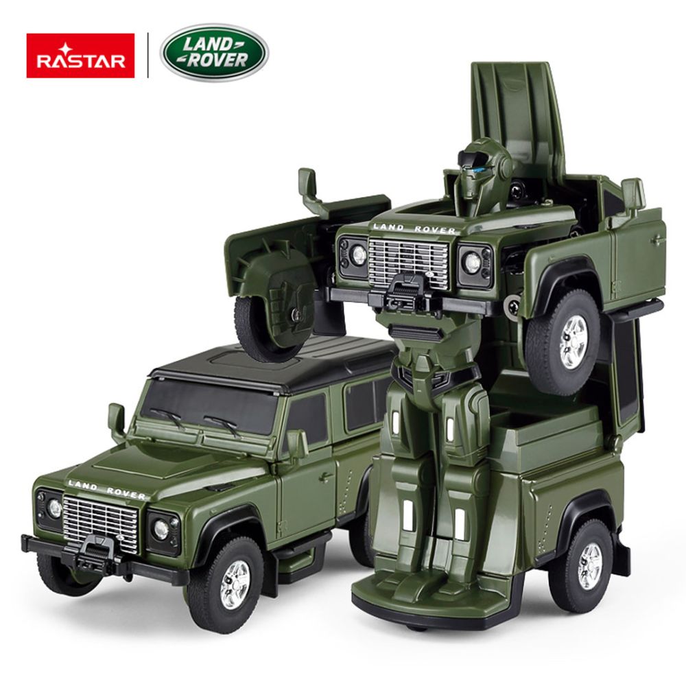 Autko Metalowe/Robot 2w1 1:32 Land Rover Defender Zielony RASTAR