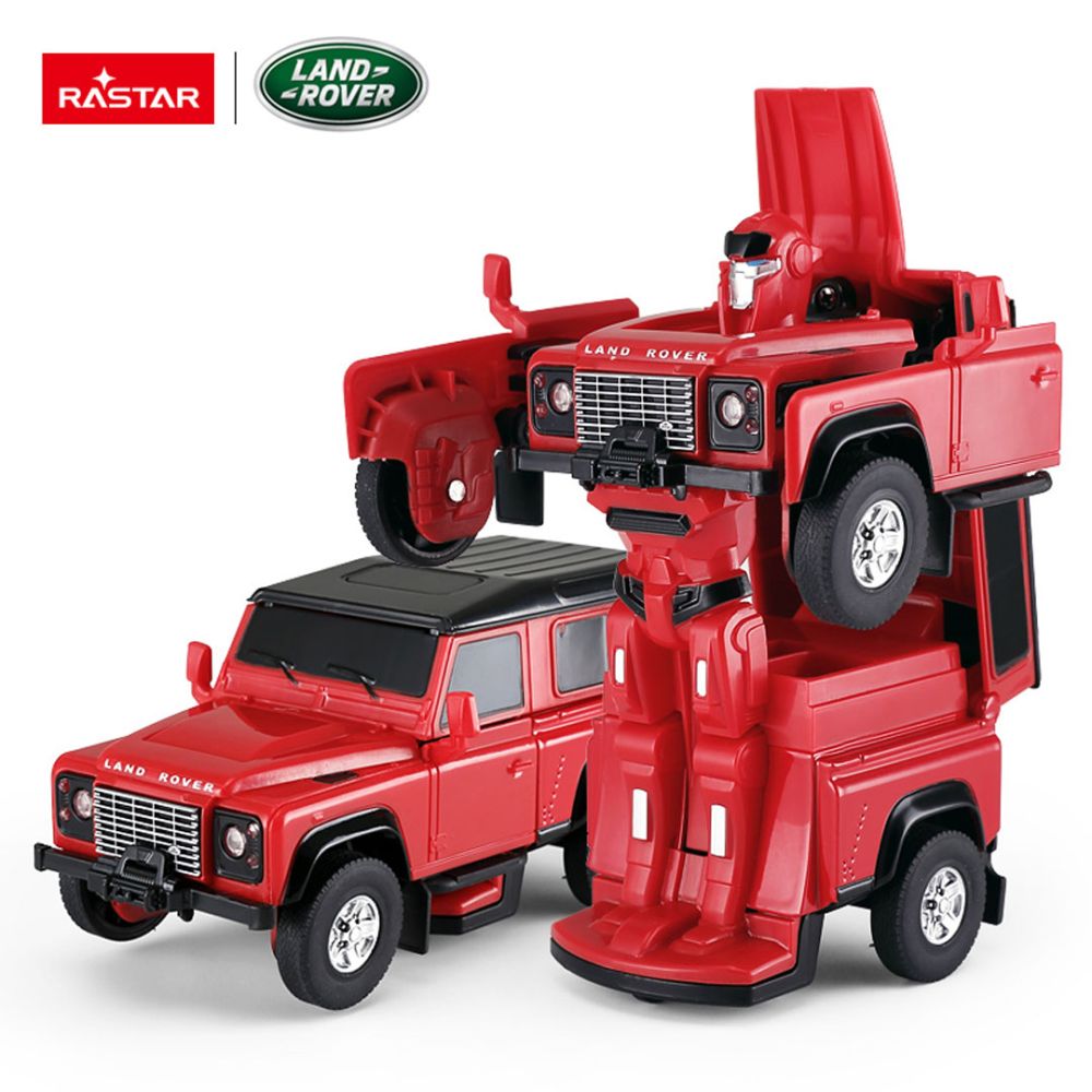 Autko Metalowe/Robot 2w1 1:32 Land Rover Defender Czerwony RASTAR