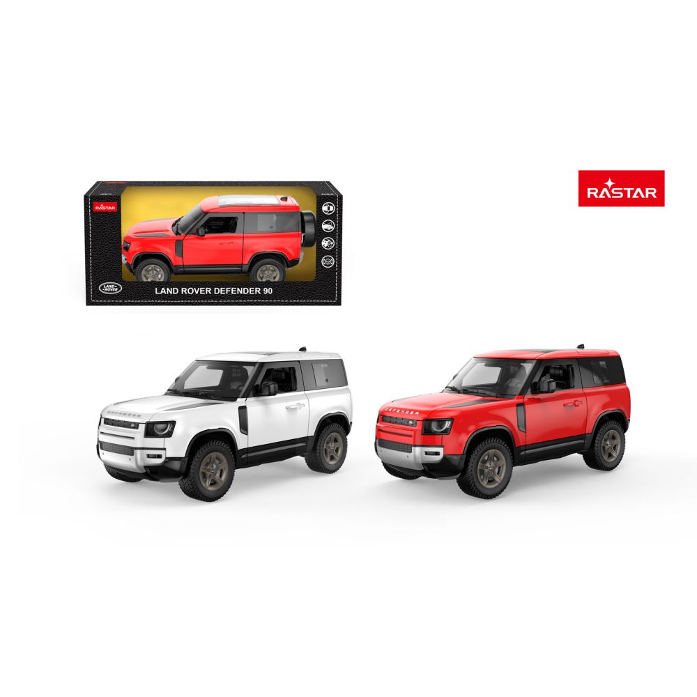 Autko Metalowe 1:24 Land Rover Defender 90 Biały RASTAR