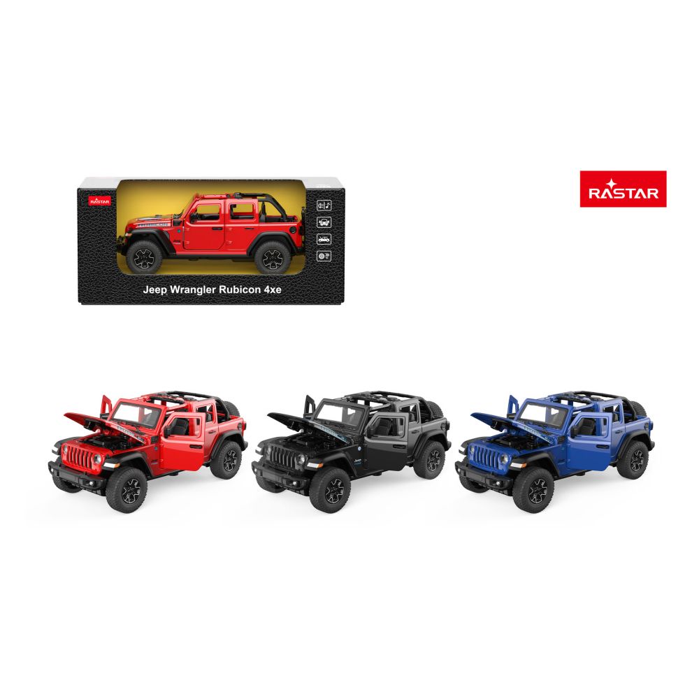 Autko Metalowe 1:32 Jeep Wrangler Rubicon Czarny RASTAR