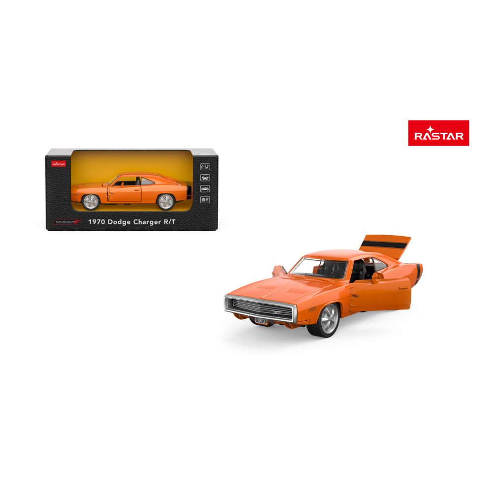 Autko Metalowe 1:36 1970 Dodge Charger R/T Pomarańczowy RASTAR