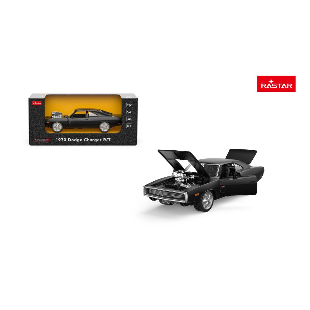 Autko Metalowe 1:36 1970 Dodge Charger R/T Czarny RASTAR