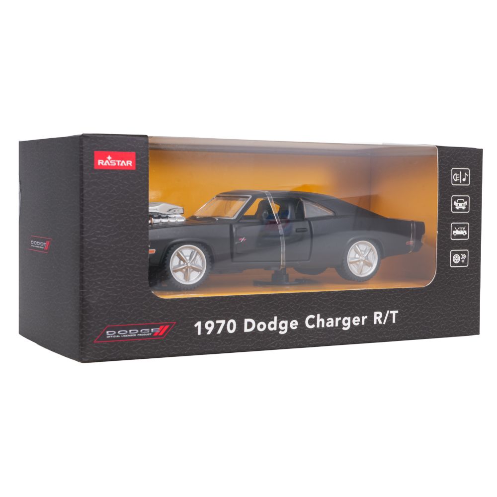 Autko Metalowe 1:36 1970 Dodge Charger R/T Czarny RASTAR
