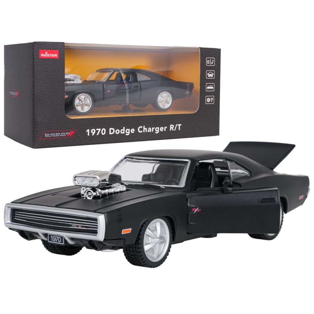 Autko Metalowe 1:36 1970 Dodge Charger R/T Czarny RASTAR