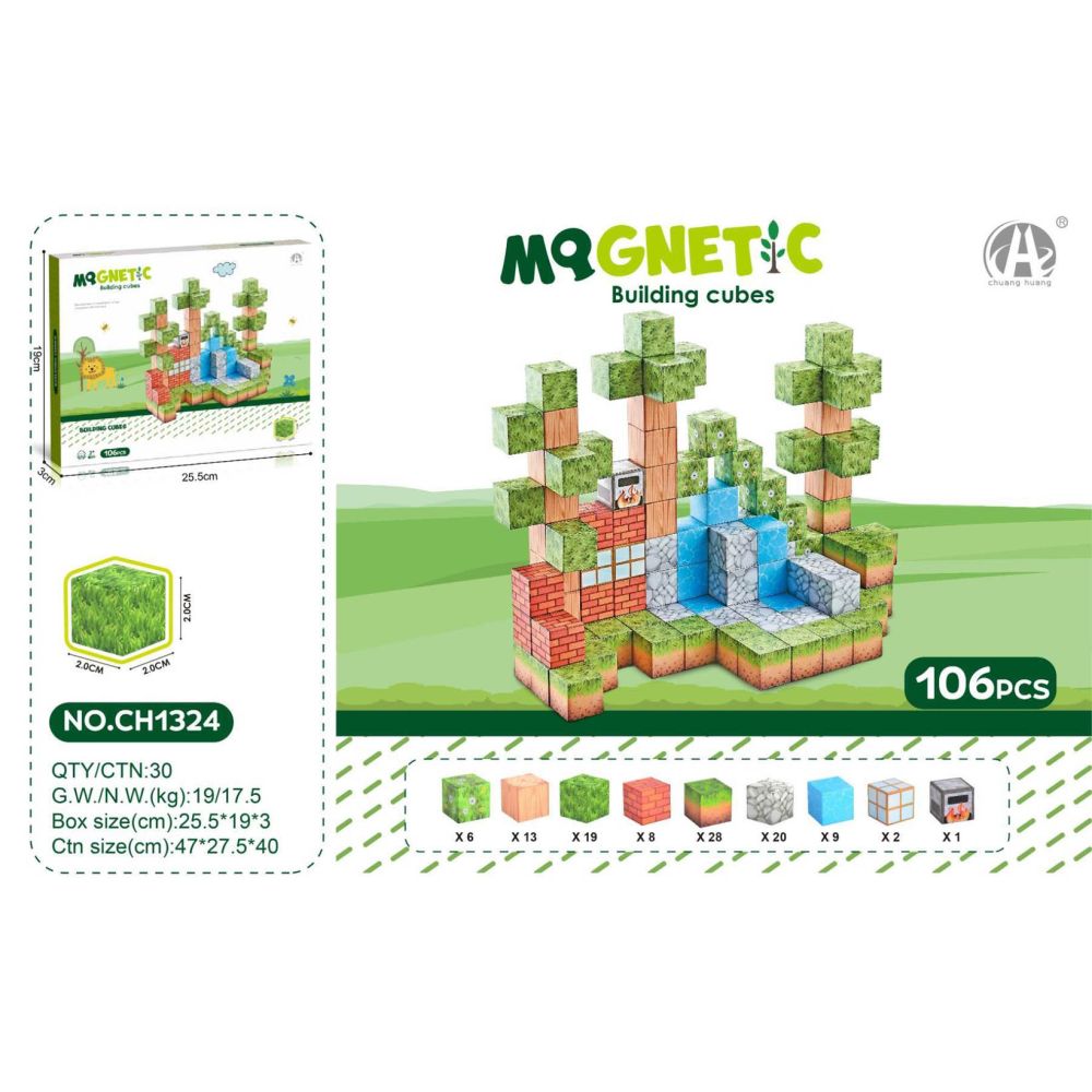 Zestaw Kostek Magnetycznych, Klocki Magnetyczne 106el.