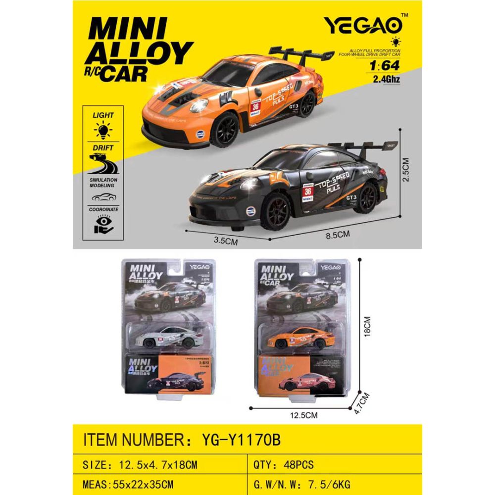 Autko 1:64 R/C TOP SPEED Do Driftu Czarny