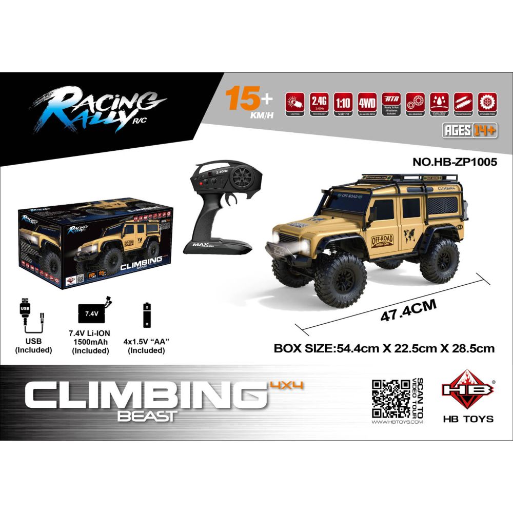 Auto R/C Terenowe CLIMBING BEAST 4x4 1:10 Piaskowy