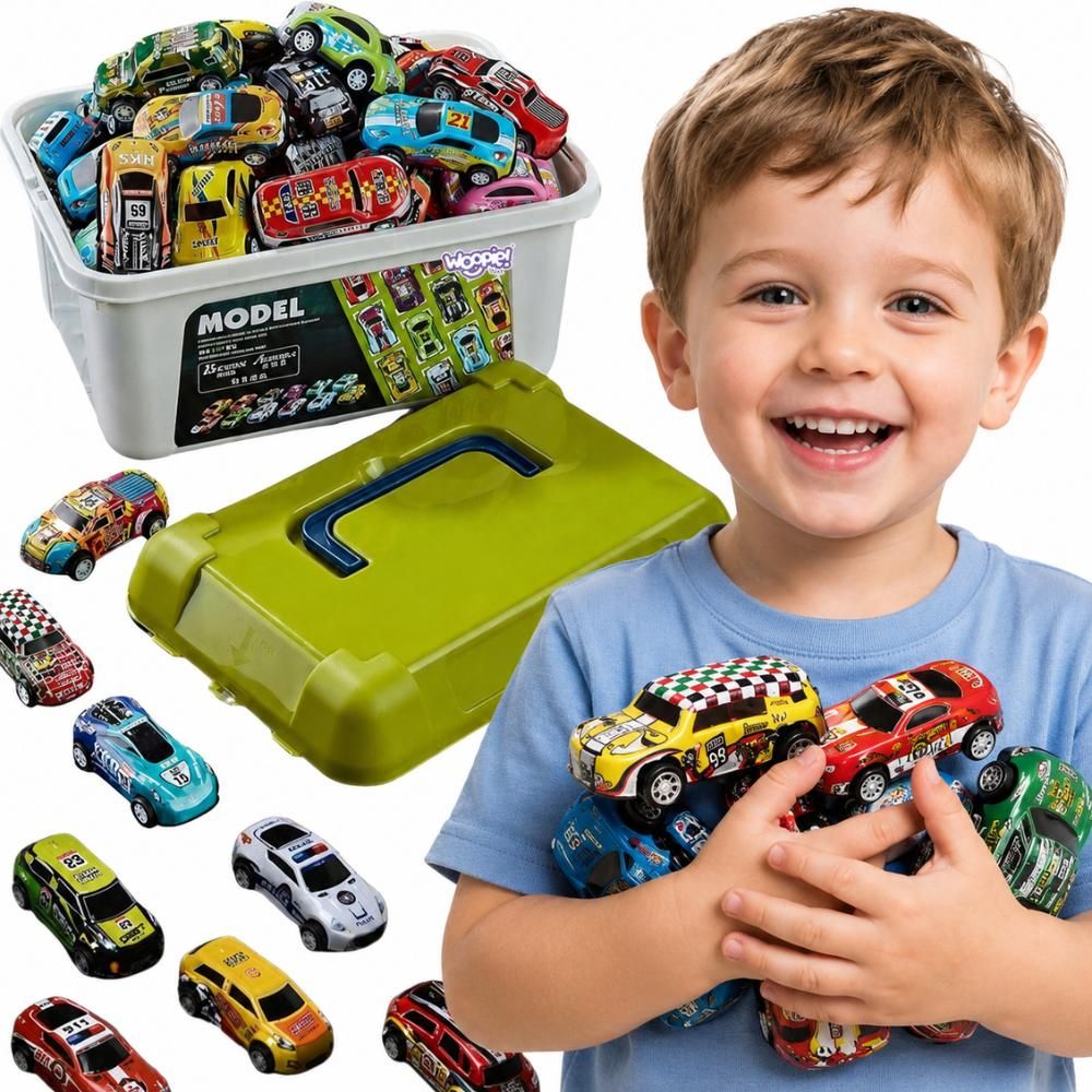 Lenktyninių automobilių rinkinys WOOPIE Cars in a Box, 50 vnt