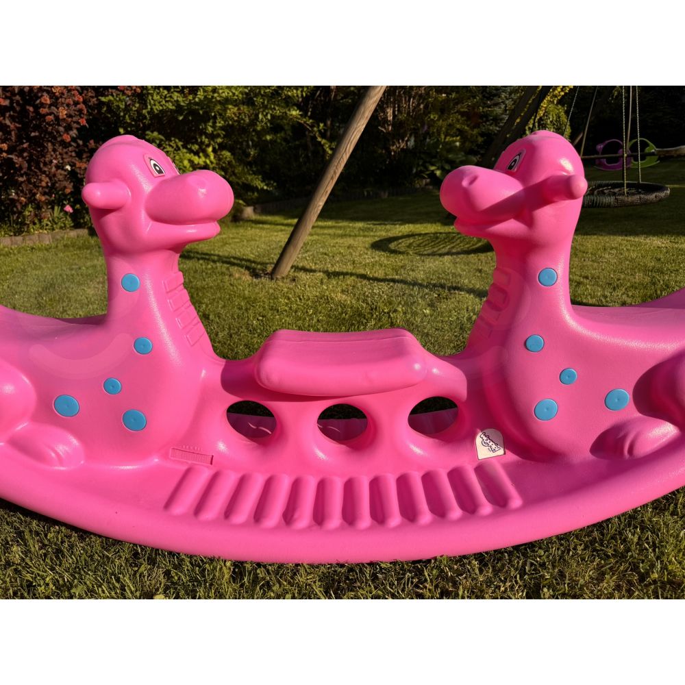 Daugiavietės balansinės sūpynės WOOPIE Dino, rožinės