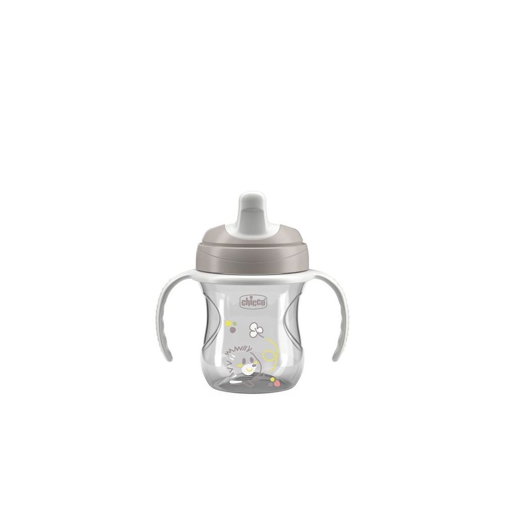 180646 KUBEK NIEKAPEK Z TWARDYM USTNIKIEM 200ML 6+ SZARY