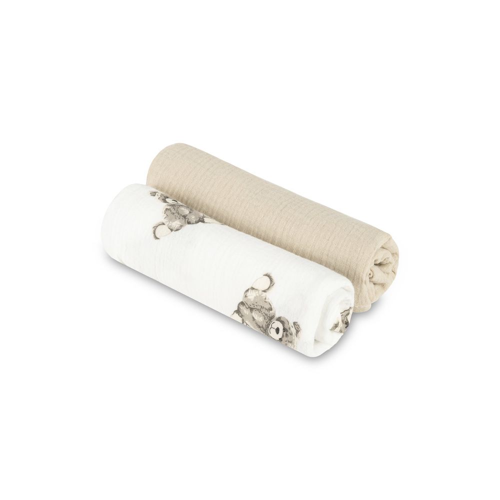 PIELUCHA MUŚLIN KRESZOWANY 60X75 2-PACK TEDDY BEIGE