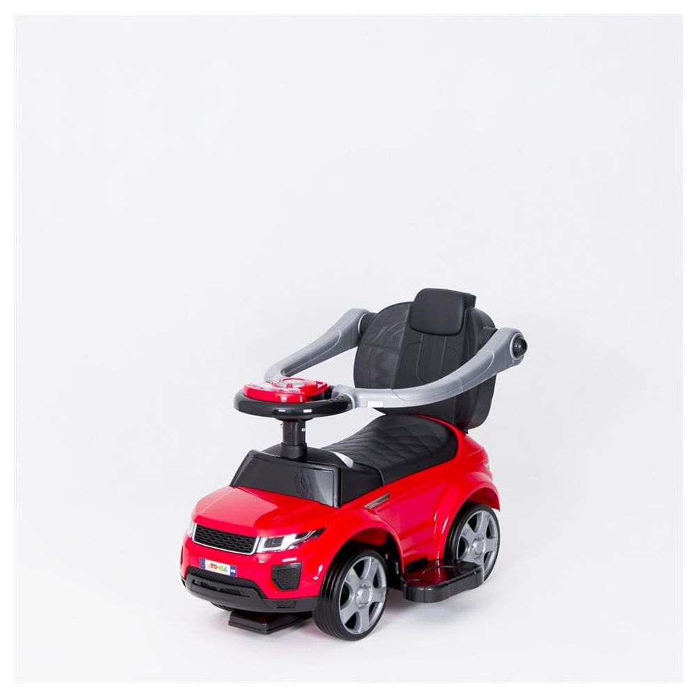 Paspiriama mašinėlė su rankena - 614R - guminiai ratai -RED