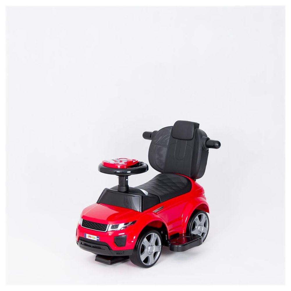 Paspiriama mašinėlė su rankena - 614R - guminiai ratai -RED