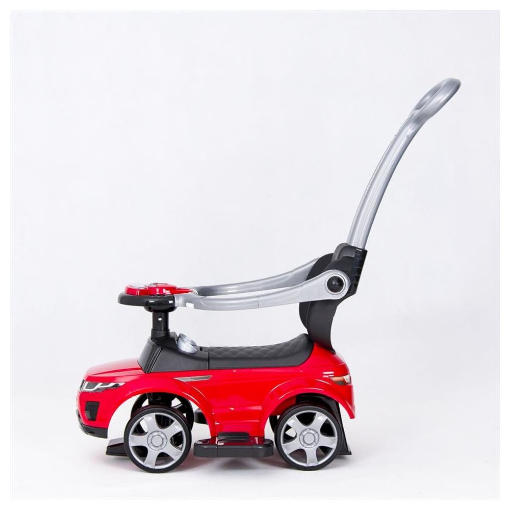 Paspiriama mašinėlė su rankena - 614R - guminiai ratai -RED