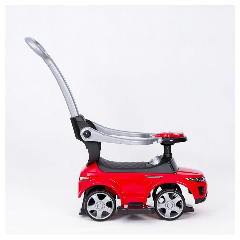 Paspiriama mašinėlė su rankena - 614R - guminiai ratai -RED