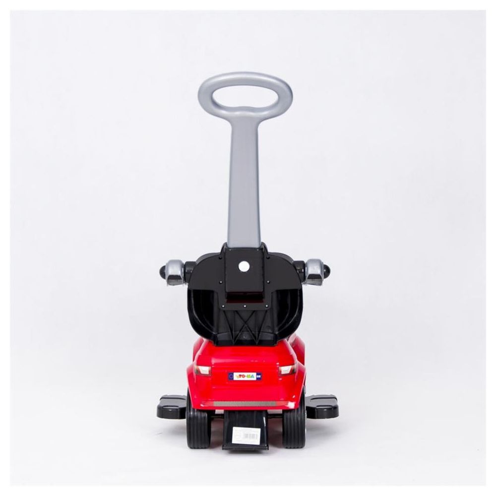 Paspiriama mašinėlė su rankena - 614R - guminiai ratai -RED