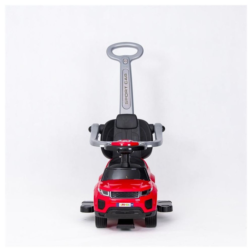 Paspiriama mašinėlė su rankena - 614R - guminiai ratai -RED