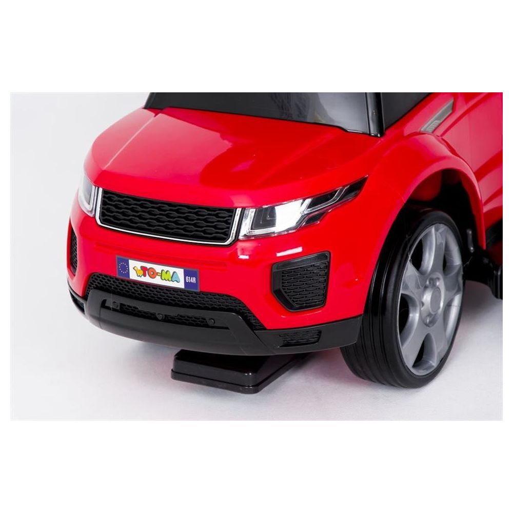 Paspiriama mašinėlė su rankena - 614R - guminiai ratai -RED