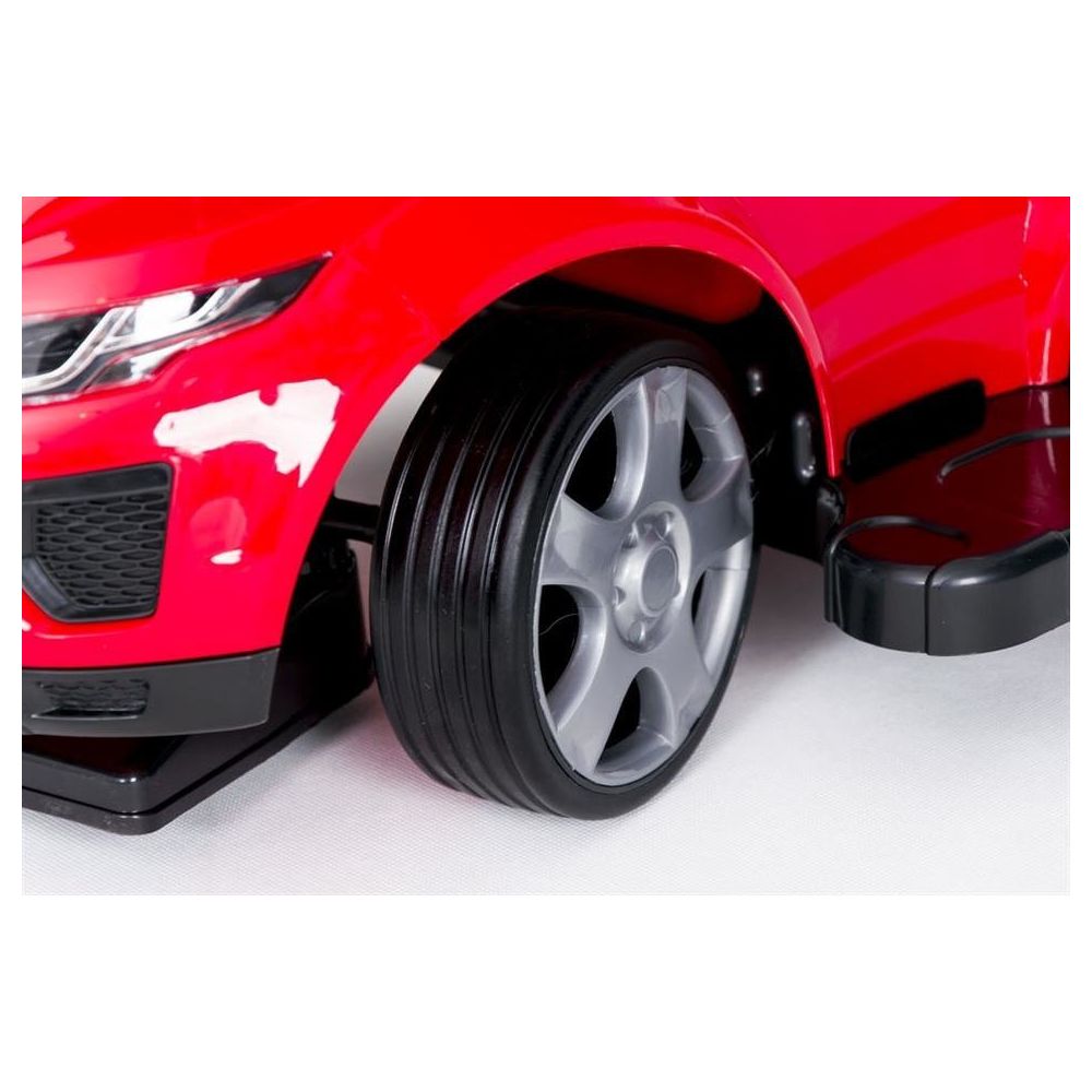 Paspiriama mašinėlė su rankena - 614R - guminiai ratai -RED