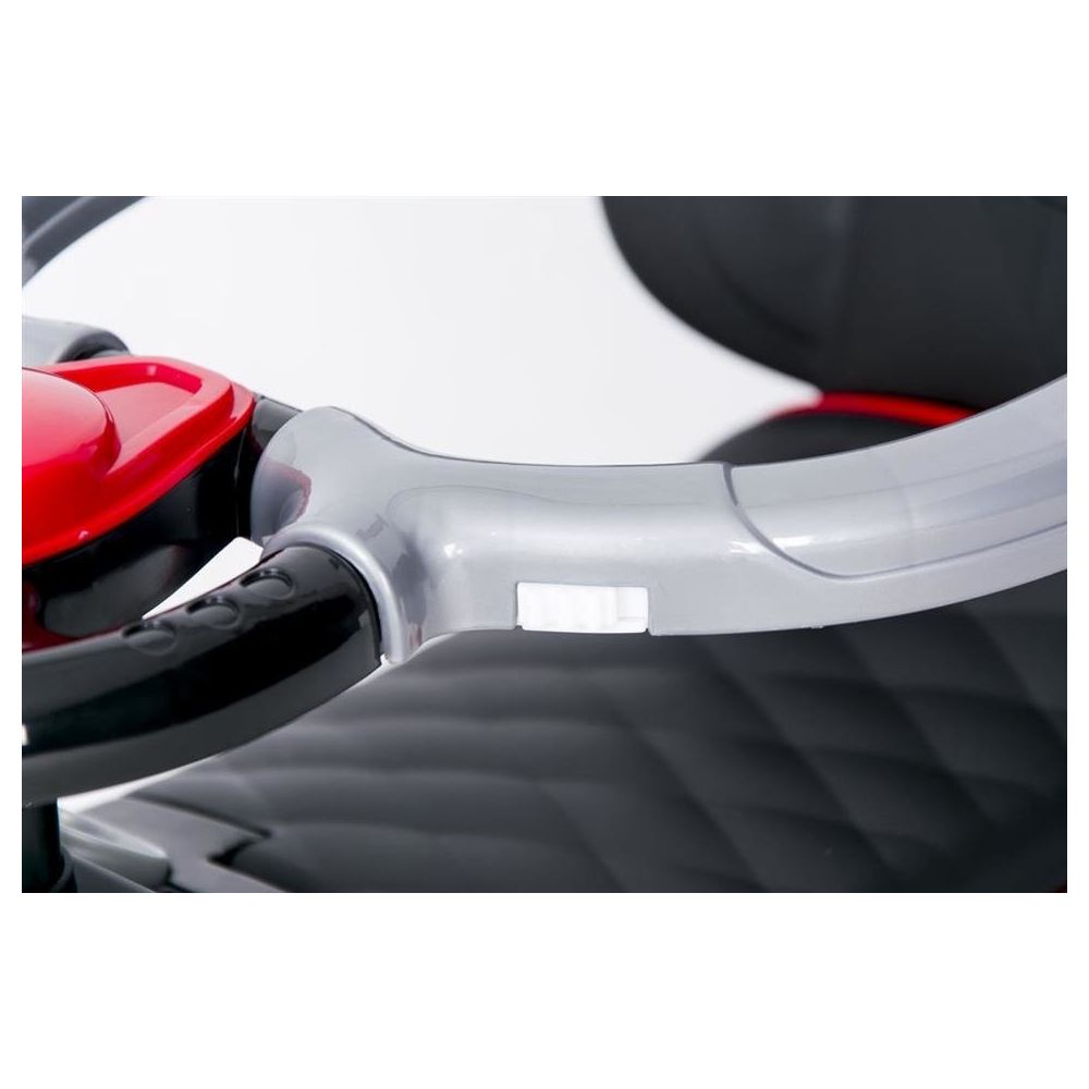 Paspiriama mašinėlė su rankena - 614R - guminiai ratai -RED