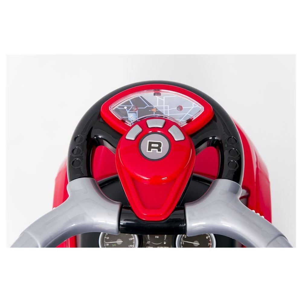 Paspiriama mašinėlė su rankena - 614R - guminiai ratai -RED