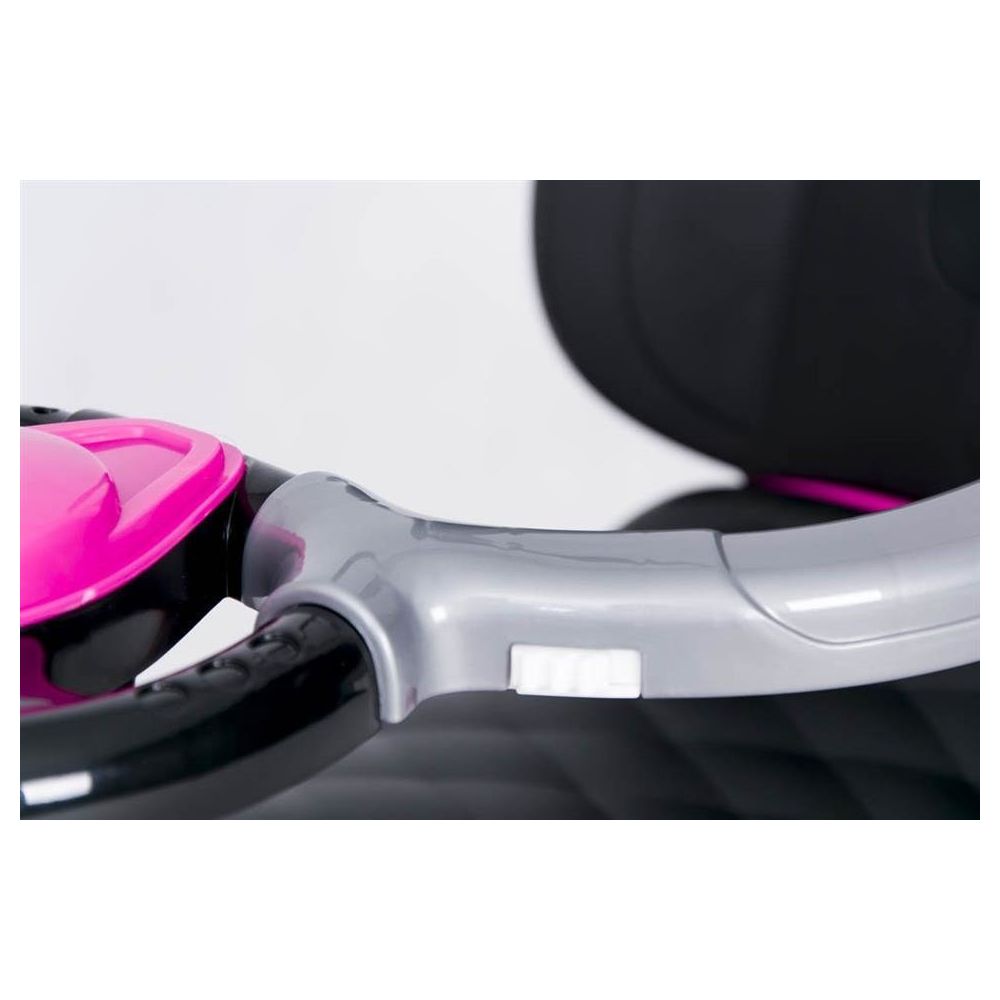Paspiriama mašinėlė su rankena - 614R - guminiai ratai - PINK/BLACK