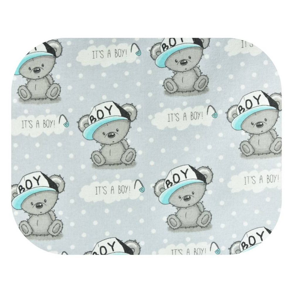 Sauskelnės - 17542 - FLANNEL PRINT - EGA - BOY - GREY - dydis 70x80 cm