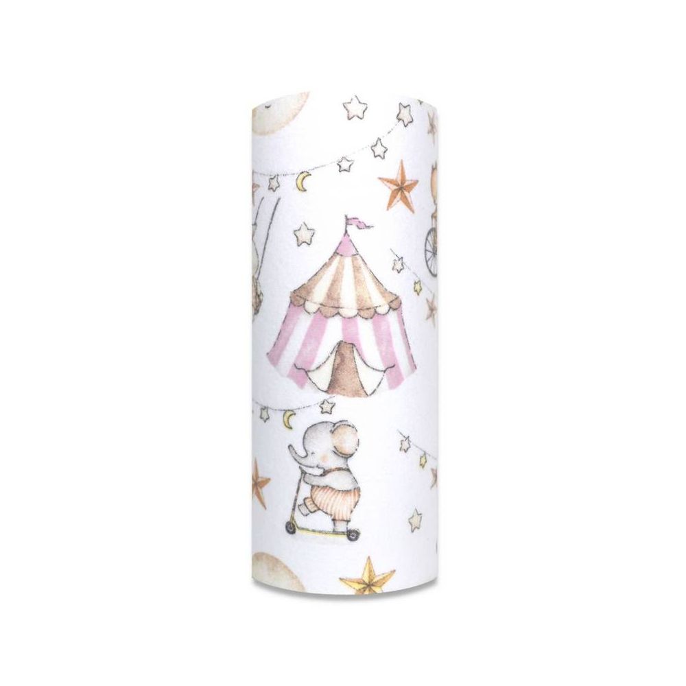 Sauskelnės - 27527 - FLANNEL PRINT - EGA - CYRK - PINK - dydis 70x80 cm