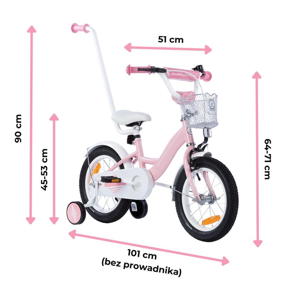 Bicycle - XXV- TOMABIKE 14" - PLATINUM - LIGHT PINK